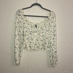 White floral blouse